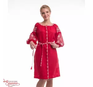 Вишита сукня Іванна червона VSU-1119