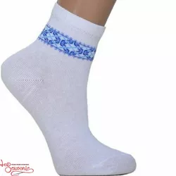 Дитячі шкарпетки з синьою вишивкою DSH-1001